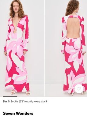 Seven Wonders Pink Floral Backless Maxi Dress